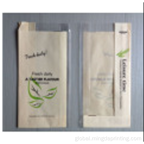 Oil Proof Food Paper Bag Price Blank oil proof with film window food bag Supplier